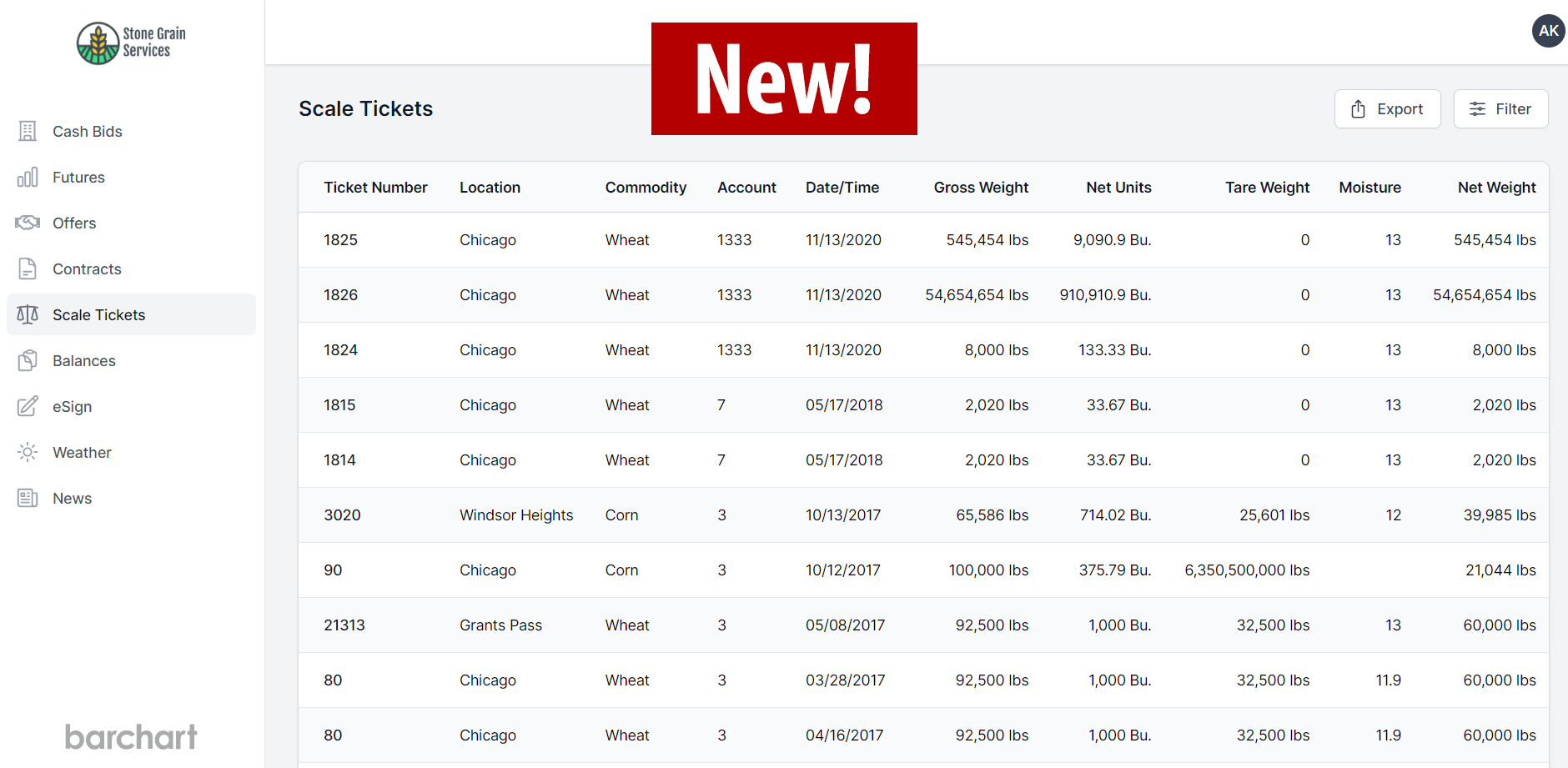 Grain Marketplace Demo: ONLINE GROWER PORTAL