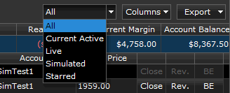 Customizable Account & Positions Table